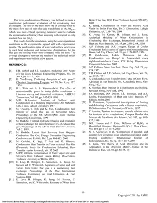 NUMERICAL SIMULATIONS OF HEAT AND MASS TRANSFER IN CONDENSING HEAT ...
