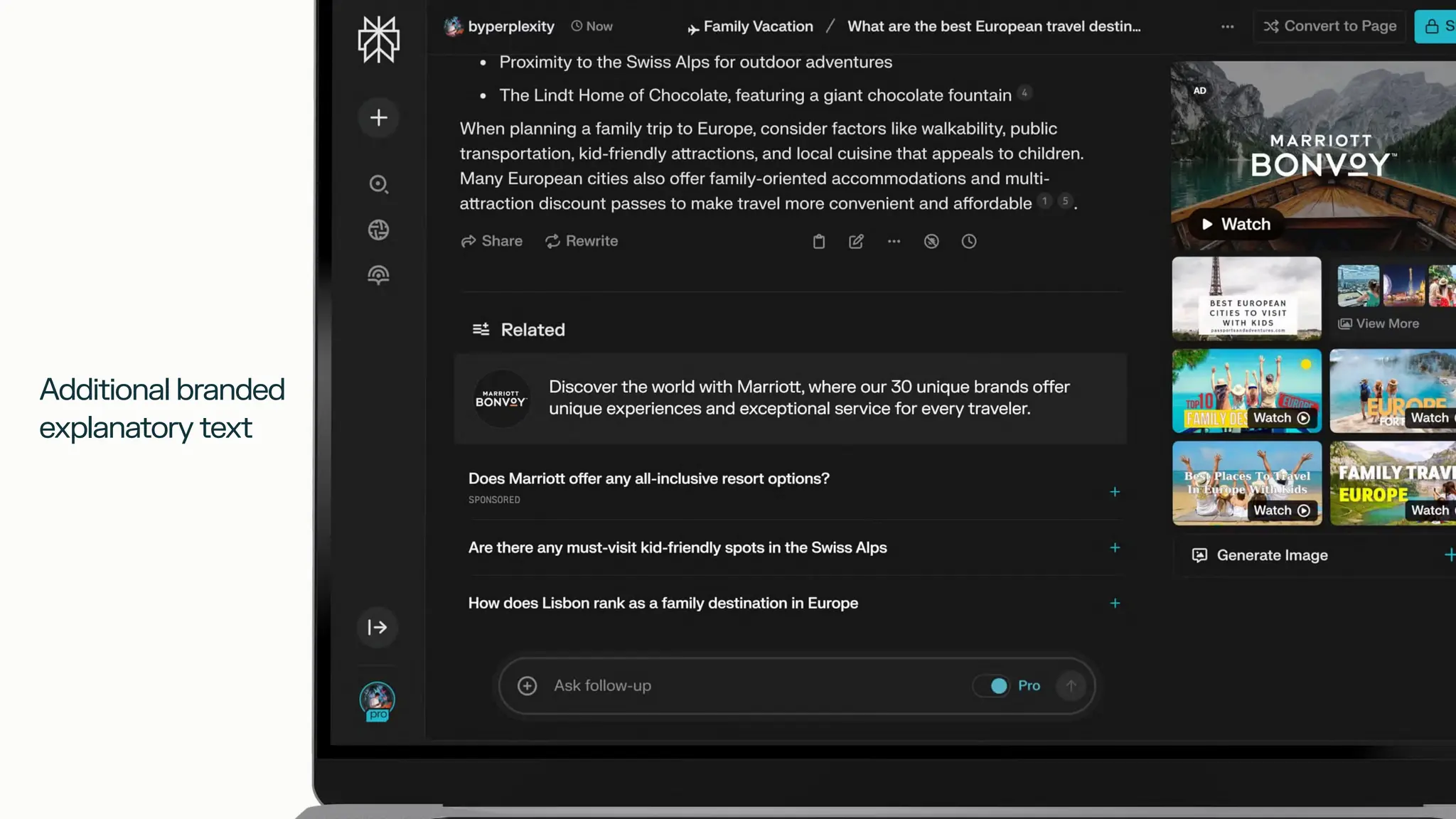 Additional branded
explanatory text
 