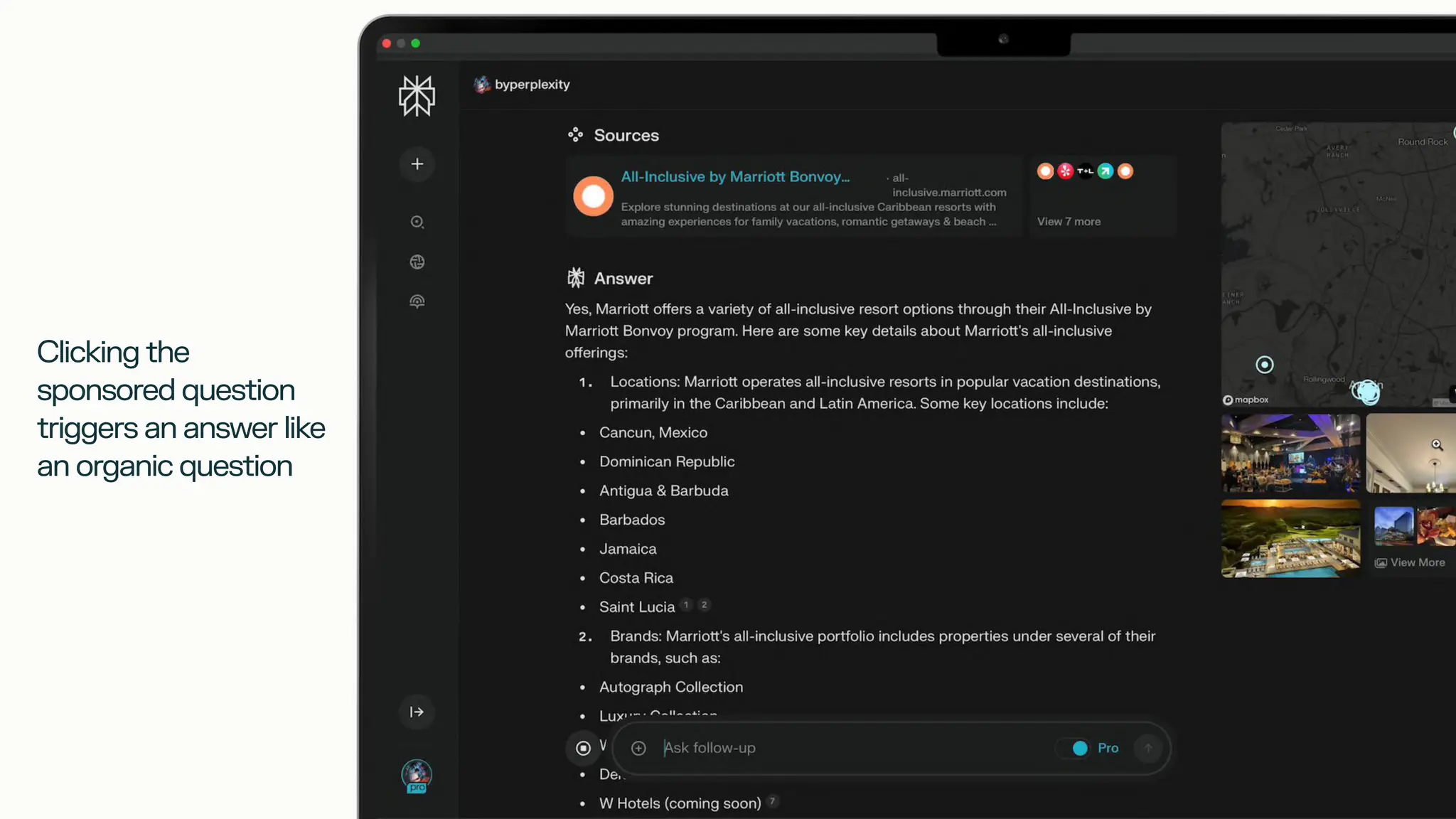 Clicking the
sponsored question
triggers an answer like
an organic question
 