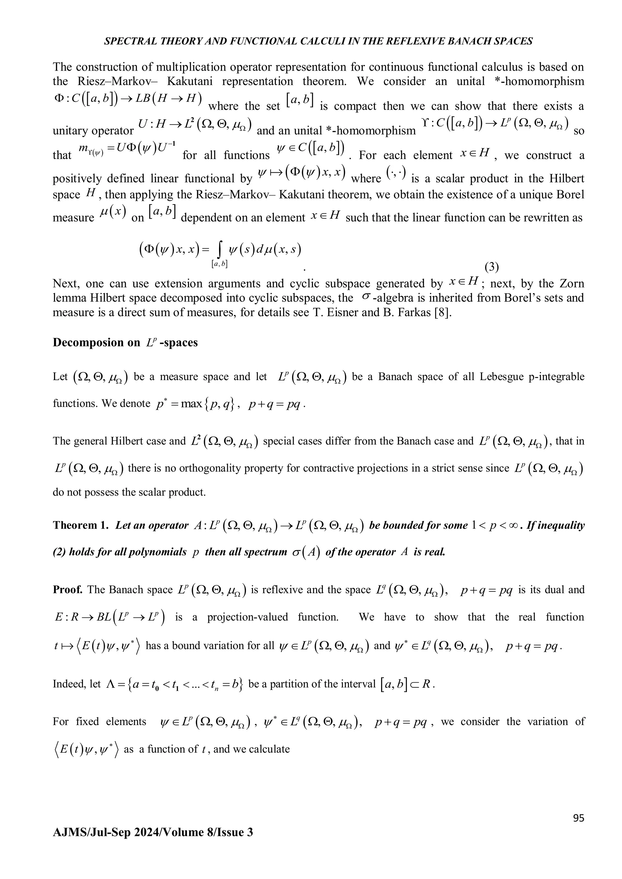 SPECTRAL THEORY AND FUNCTIONAL CALCULI IN THE REFLEXIVE BANACH SPACES | PDF