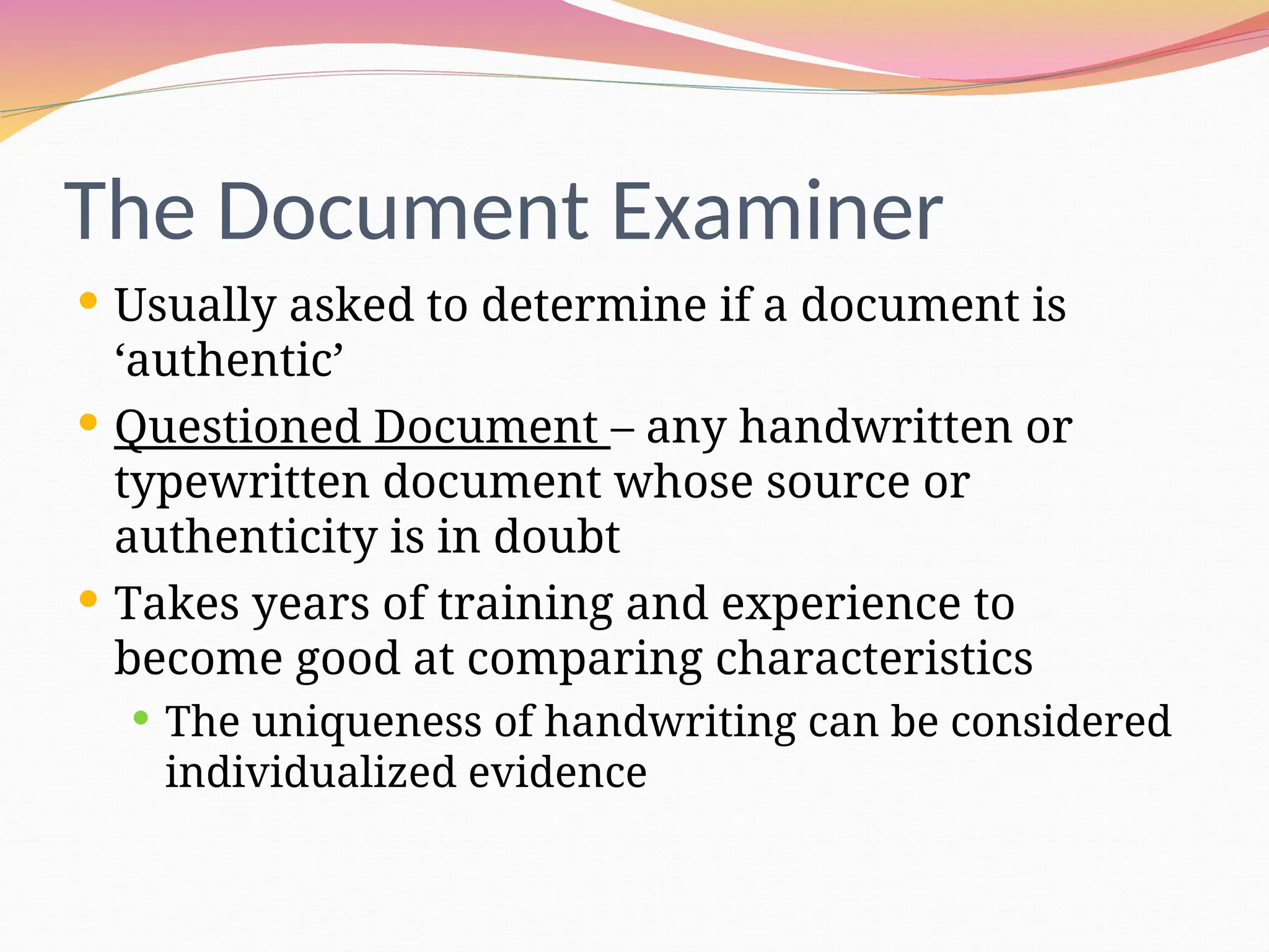 Document-Examination. Forensic science ppt | PPT