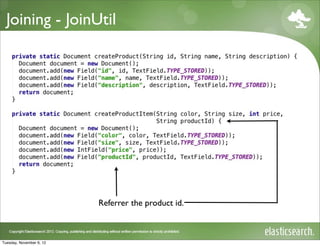 Joining - JoinUtil




                          Referrer the product id.



Tuesday, November 6, 12
 