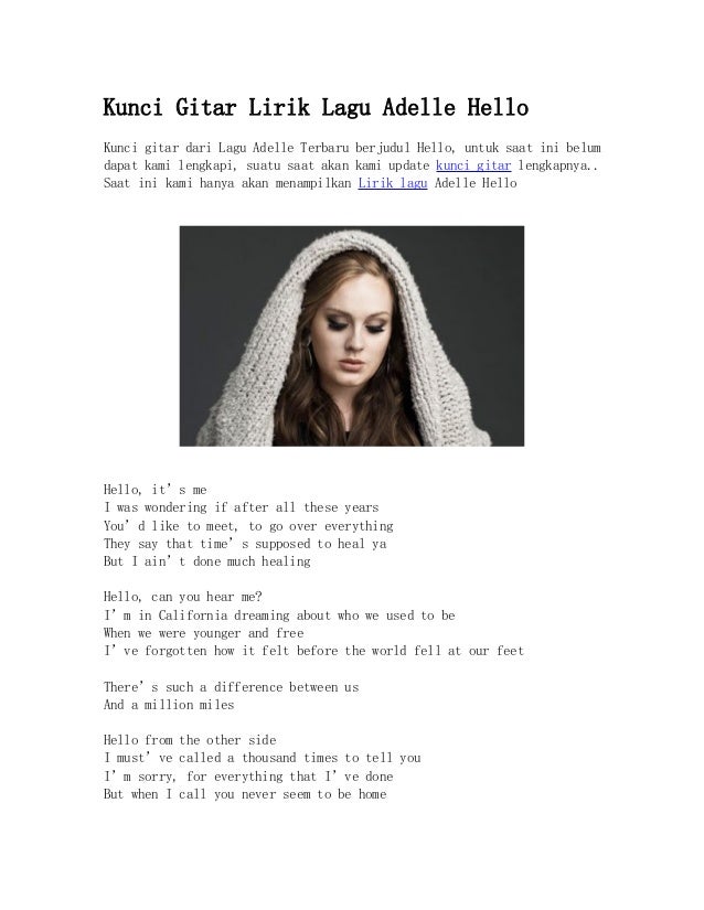 Lirik Lagu Adele When We Were Young Lirik Lagu Adele When We Were Young
