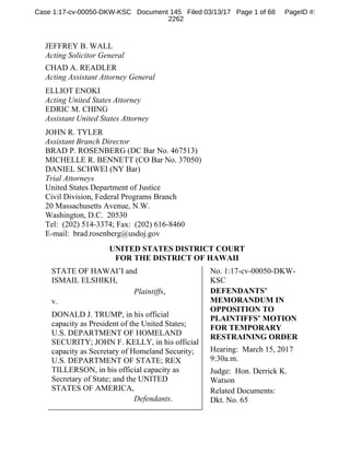 JEFFREY B. WALL
Acting Solicitor General
CHAD A. READLER
Acting Assistant Attorney General
ELLIOT ENOKI
Acting United Stat...