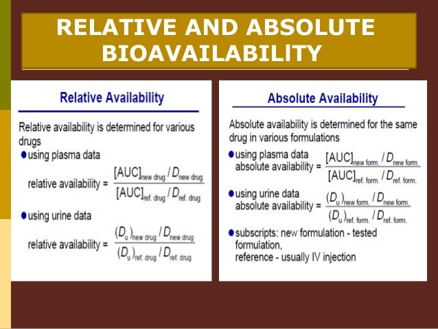 Pharmacokinetics / Biopharmaceutics - Bioavailability and Bioequivale…