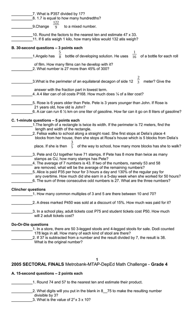 Grade 4 MTAP Reviewer | PDF | Stamps and Coins | Collecting