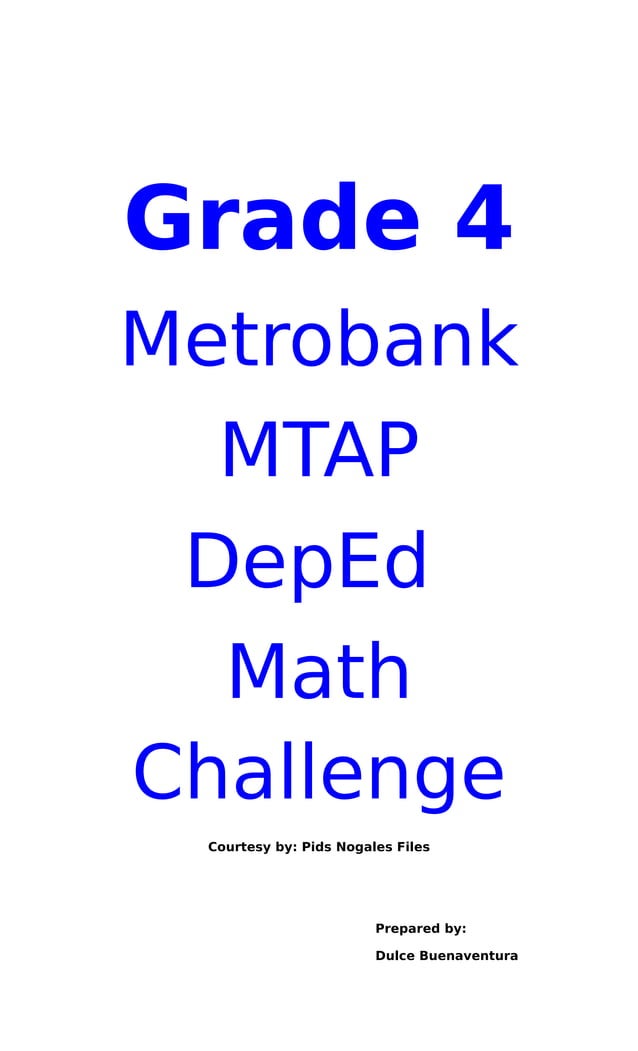 Grade 4 MTAP Reviewer | PDF