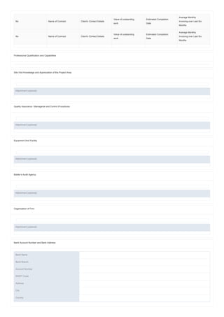 tender document preparation sample configratioon | PDF