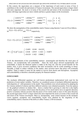 Limited Controllability APPLICATION OF NON-LINEAR EVOLUTION STOCHASTIC EQUATIONS WITH ...