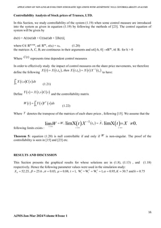 Limited Controllability APPLICATION OF NON-LINEAR EVOLUTION STOCHASTIC EQUATIONS WITH ...
