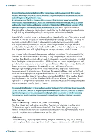 Deepfake Detection Using LSTM and ResNeXt for Media Integrity | PDF