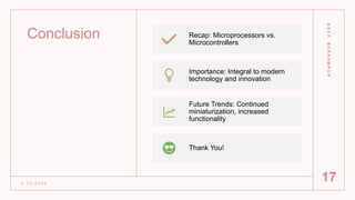 Conclusion In Microcontroller MICROPROCESSOR AND MICROCONTROLLER FOR SEMINAR POWERPOINT | PPTX