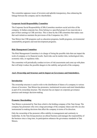 Csr Committee Composition Comprehensive Analysis of Tata Motors' Corporate Governance Structure ...