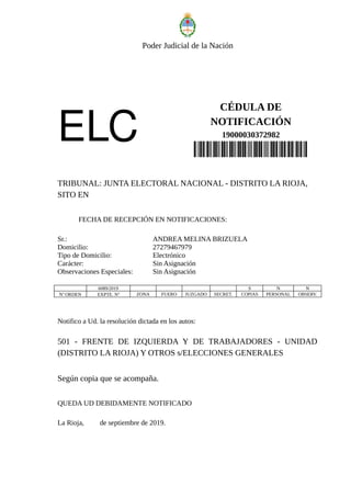 Fallo sobre colectoras del Tribunal Federal de La Rioja