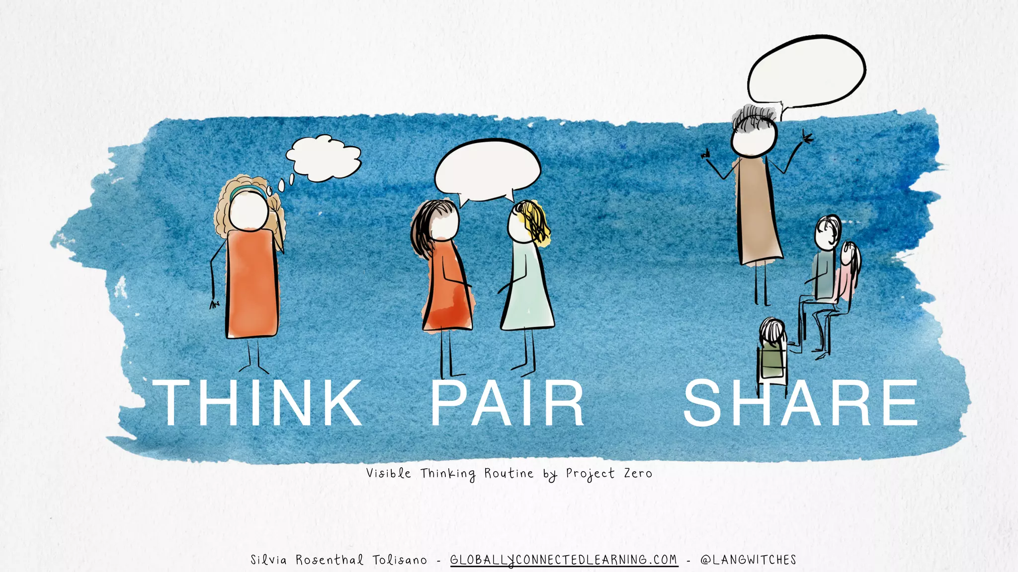 THINK PAIR SHARE
V i s i b l e T h i n k i n g R o u t i n e by P r o j e ct Z e r o
S i l v i a R o s e nt h a l Tol i s a n o - G LO B A L LY C O N N E CT E D L E A R N I N G . C O M - @ L A N GW I T C H E S
 