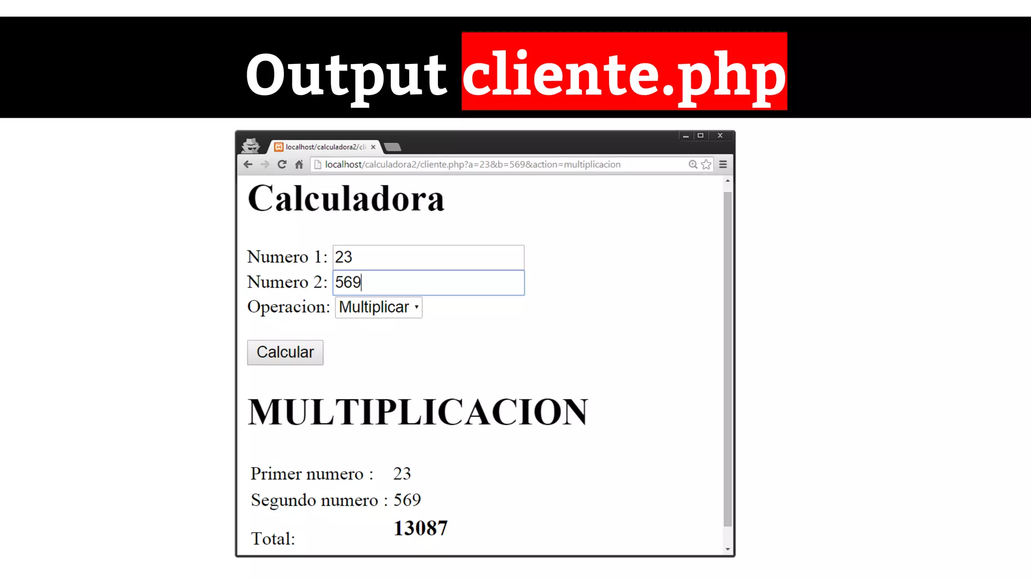 Output cliente.php
 