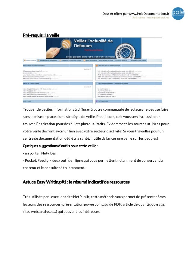 Documentaliste et redaction - dossier complet easy writing