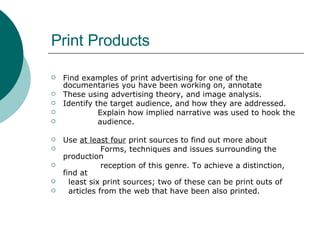Documentary Research & Pre Production, Unit 2 Brief | PPT
