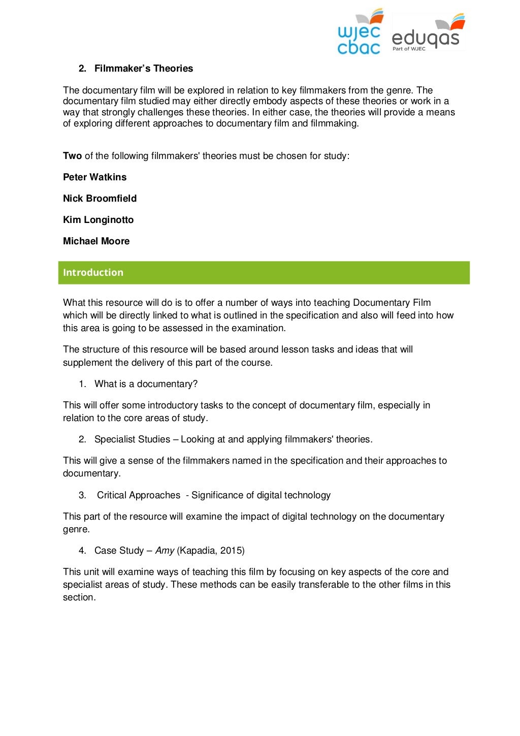 Documentary Resource 1 introduction and what is documentary