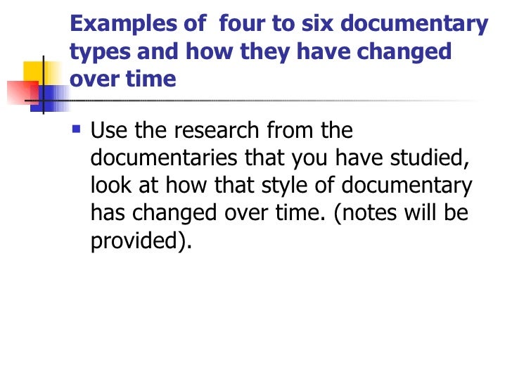 Documentary Secondary Research