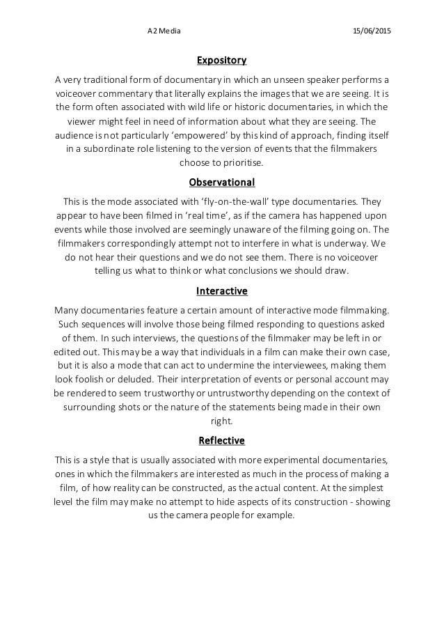 documentary modes documentary modes