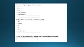 Documentary questionnaire