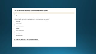 Documentary questionnaire