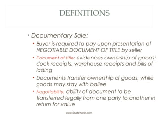 Documentary sale and terms of trade | PPT