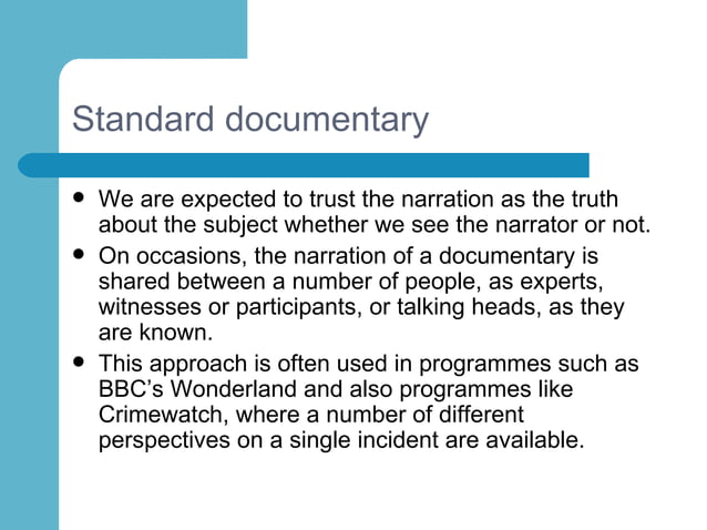 Documentary Structure Ppt