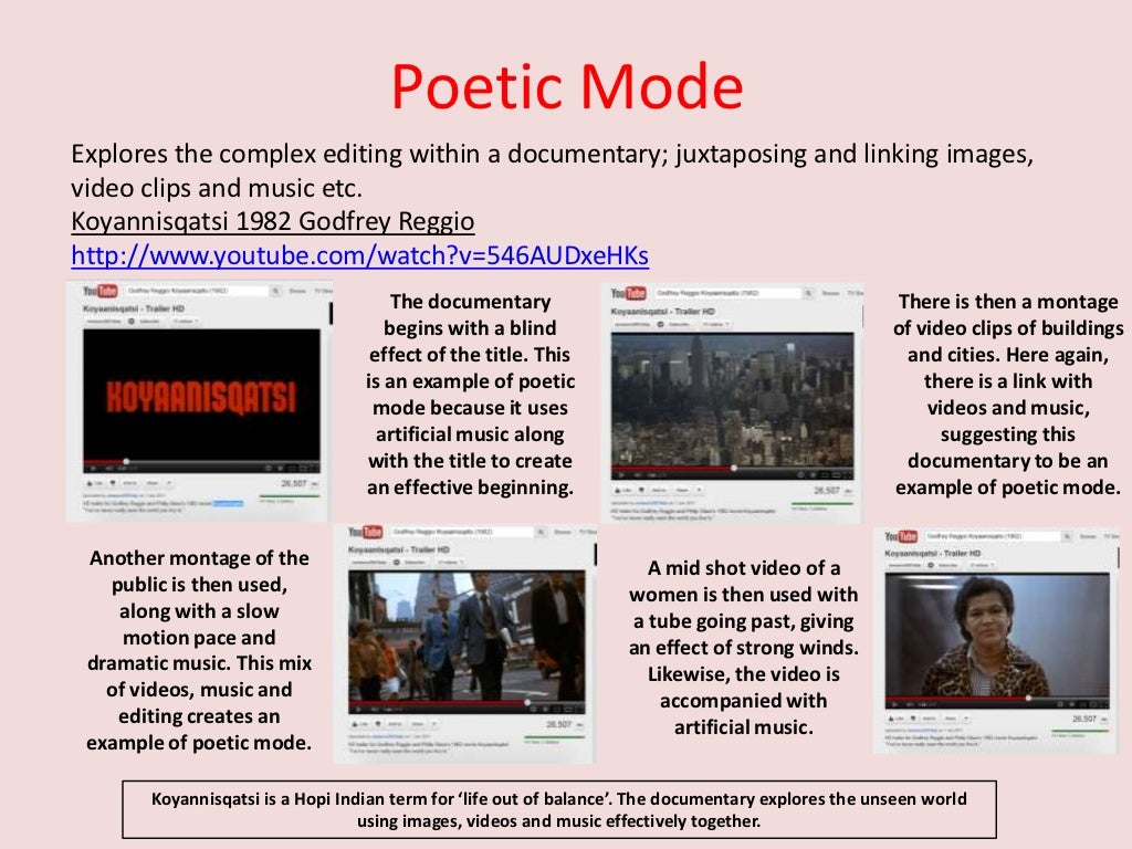 Documentary styles examples