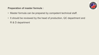 Master Formulation documentation in pharmaceutical industry.pdf