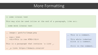 Documentation with Sphinx