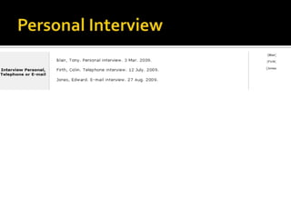 Personal Interview