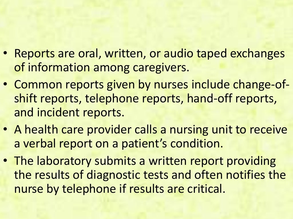 1 Documentation And Reporting 1 Documentation And Reporting