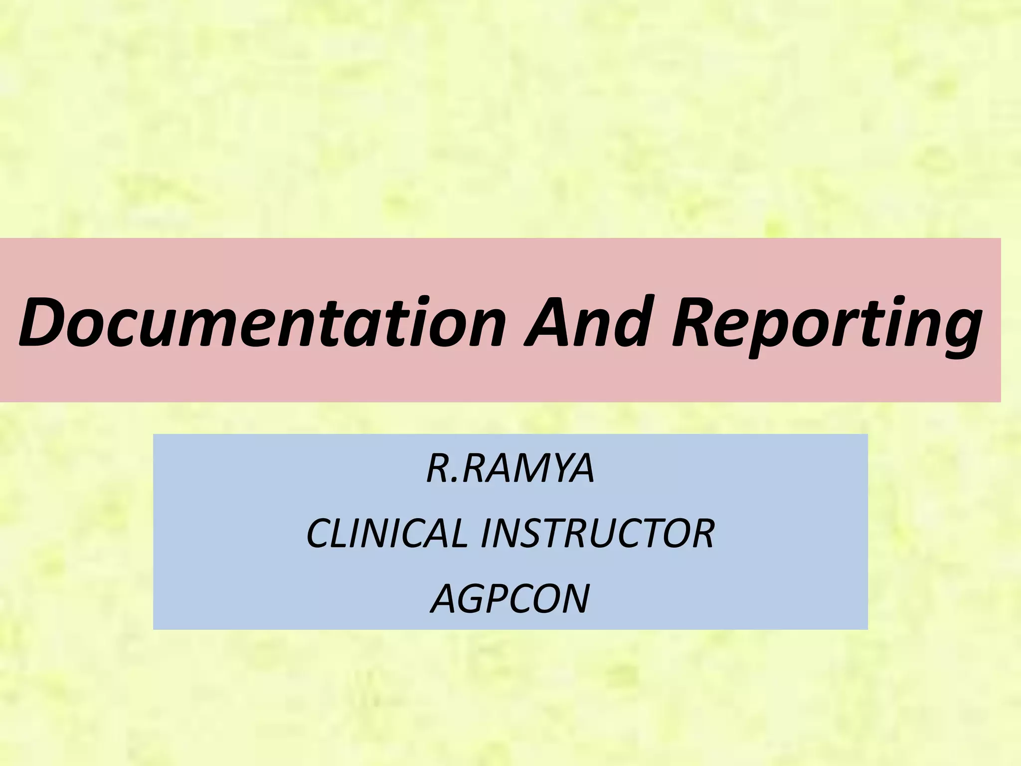 Documentation and Reporting | PPTX