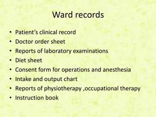 Ward Report Examples Documentation and Reporting | PPTX