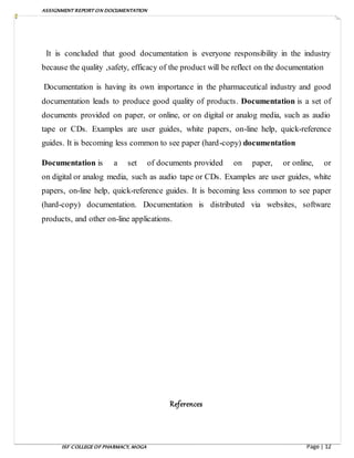 Documentation assignment | DOCX