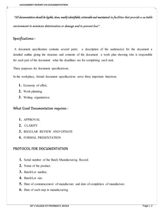 Documentation assignment | DOCX
