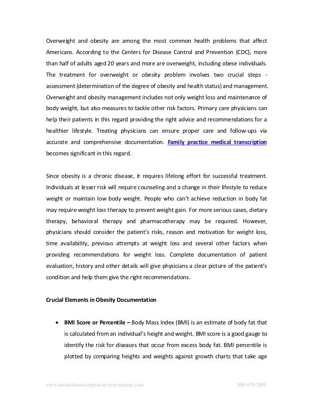 Accurate and Timely Documentation Crucial for Overweight and Obesity … Accurate and Timely Documentation Crucial for Overweight and Obesity …