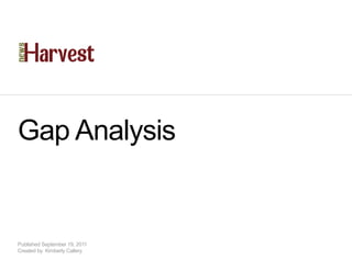 Gap Analysis


Published September 19, 2011
Created by Kimberly Callery
 