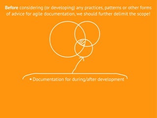Before considering (or developing) any practices, patterns or other forms
of advice for agile documentation, we should fur...