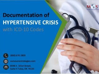 Documentation of
HYPERTENSIVE CRISIS
with ICD-10 Codes
 