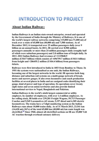 Documentation of railway reservation system | DOCX
