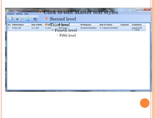    Click to edit Master text styles
     Second       level
       Third level
          Fourth level

              Fifth level
 