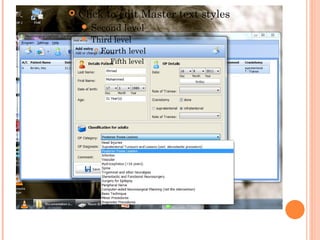    Click to edit Master text styles
     Second       level
       Third level
          Fourth level

              Fifth level
 