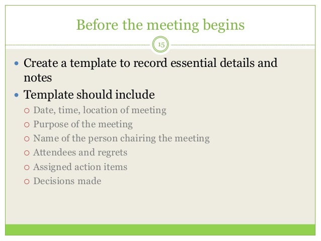 meeting documentation template