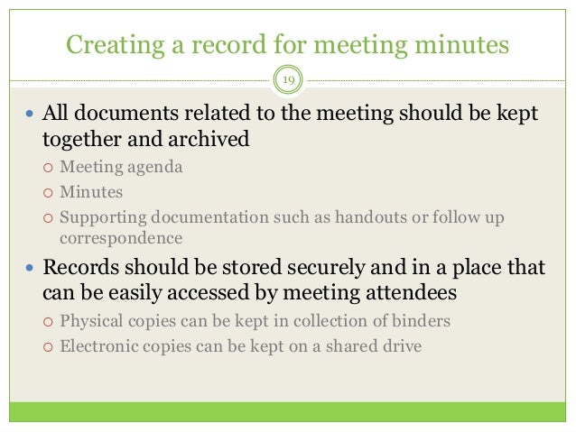 filing documentation and effective meetings documenting meeting minutes