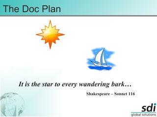 The Doc Plan It is the star to every wandering bark… Shakespeare – Sonnet 116 