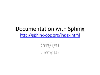 Documentation with sphinx @ PyHug | PPT