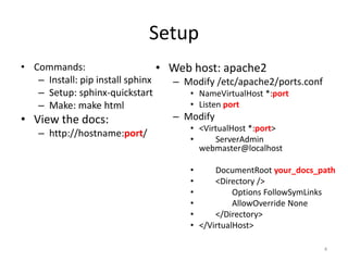 Documentation with sphinx @ PyHug | PPT